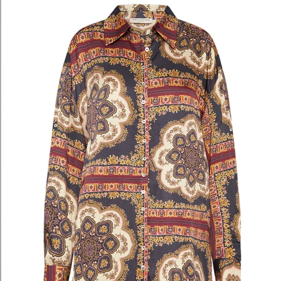 Spell X Elle Ferguson Rumor Print Shirt Dress in Regal - Picture 12 of 16